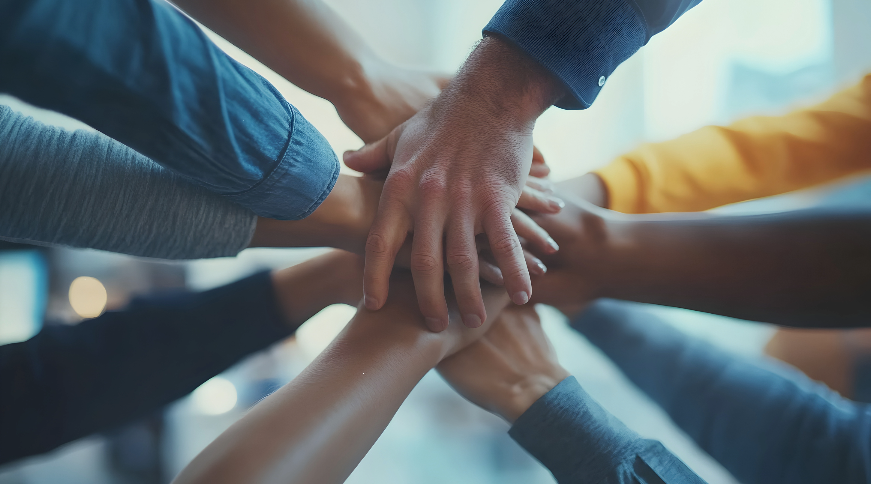 Circle of hands - one on top of another